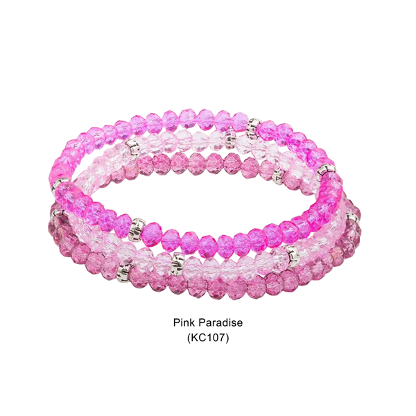 Kids Mini Crystal | Splash & Sparkle Stretch Bracelets Set3: Tie-Dye (KC101) - Lulu Bella Boutique
