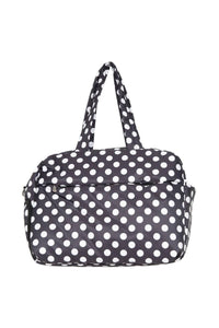 Black & White Polka Dot Weekend Travel Bag: Black - Lulu Bella Boutique