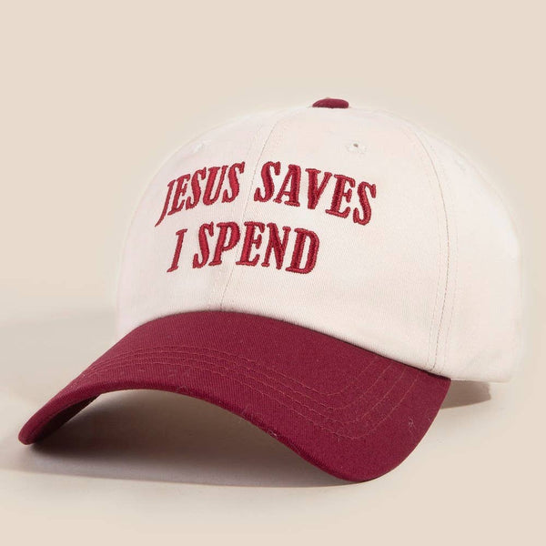 Jesus Saves I Spend Trucker Hat: KA - Lulu Bella Boutique