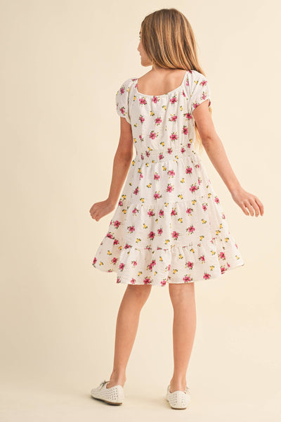 TWEEN KIDS GIRLS PEASANT PUFF SLV SMOCKED WAIST (7-12): 7 - Lulu Bella Boutique