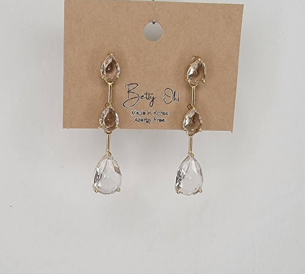 Handmade Semi-precious Stone Dangle Earrings: AQUA
