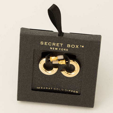 Secret Box Gold Dipped Circle Hoop Earrings: GD