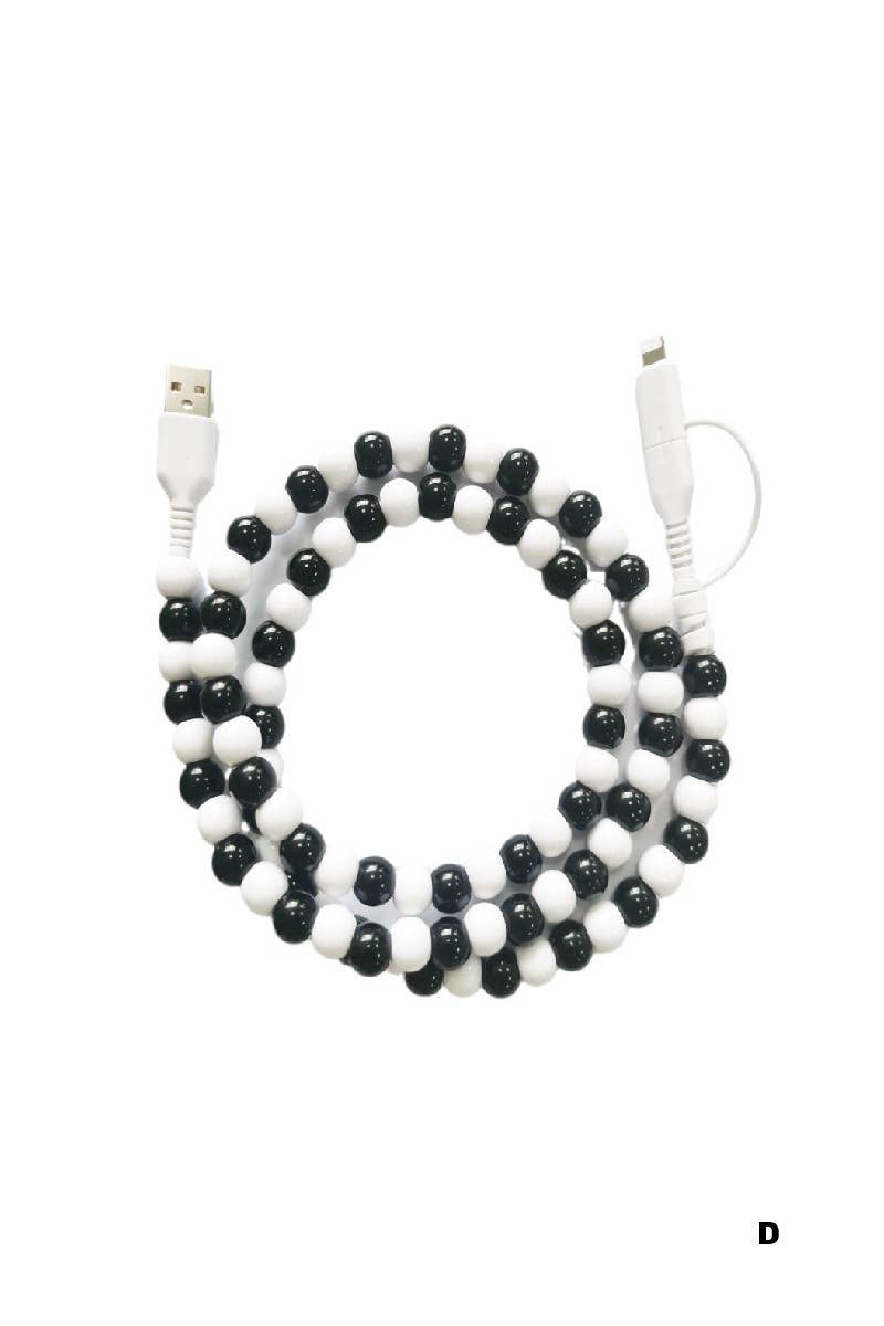 Beaded Dual Usb Fast Charging Cable