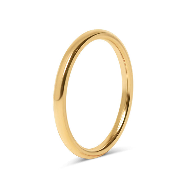 Stainless Steel Blank Gold Ring: 8 / 4mm