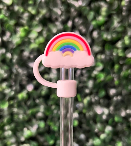 All Things Above Large Straw Topper: Rainbow