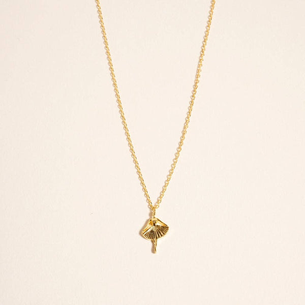 18K Gold Dipped Ballerina Ballet Necklace: 18K GD / ONE