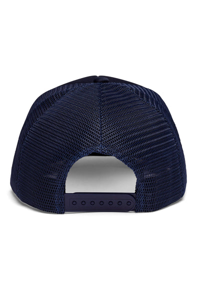 Rays Of Happy Trucker Hat In Navy - Lulu Bella Boutique