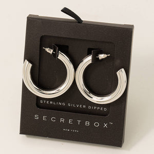 Secret Box 35Mm Hoop Earrings: WG