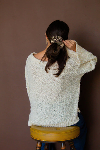 Houndstooth Oversized Scrunchie - Lulu Bella Boutique