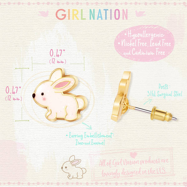 Glitter Rabbit Cutie Stud Earrings