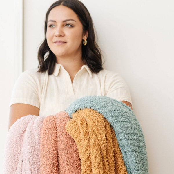 RIBBED BAMBONI® TODDLER BLANKETS: Cameo - Lulu Bella Boutique