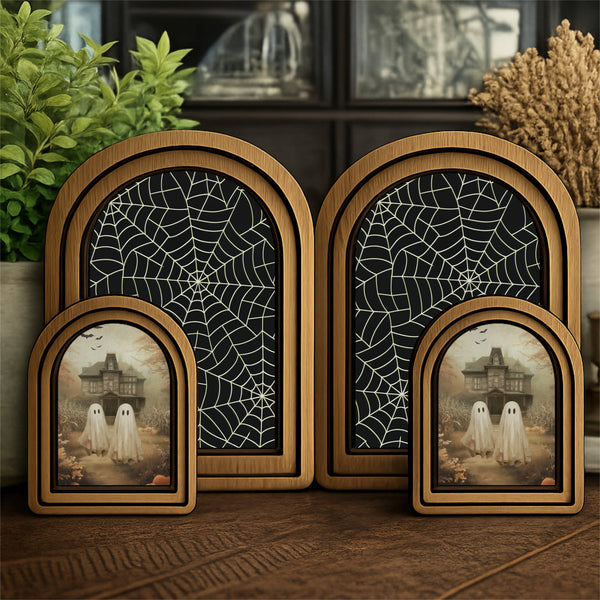 Layered Set Mansion Ghosts Canvas Art