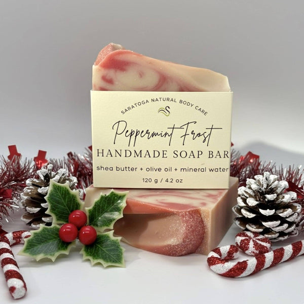 Peppermint Frost Handmade Soap Bar SEASONAL VEGAN Winter