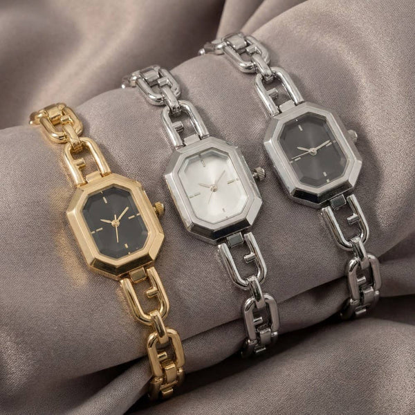 Octagon Case Chain Link Watch: GBK - Lulu Bella Boutique