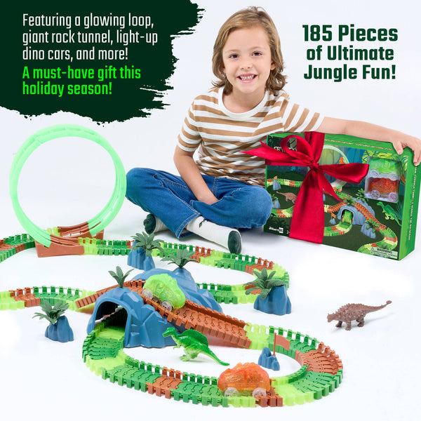 Dinosaur Forest Race Car Track Edition STEM Toy Gift Set