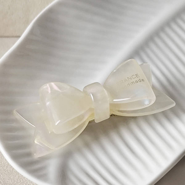 Sweet Bow Acetate Hair Clip – Double-Layer Side_CWAHA07201: Red / (OS) 1 - Lulu Bella Boutique