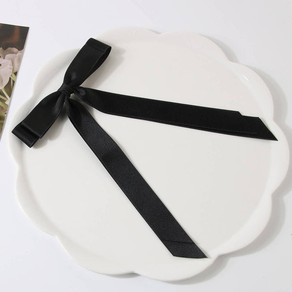 DOUBLE-LAYERED BOW HAIR CLIP_CWAHA1047: Black / (OS) 5 - Lulu Bella Boutique