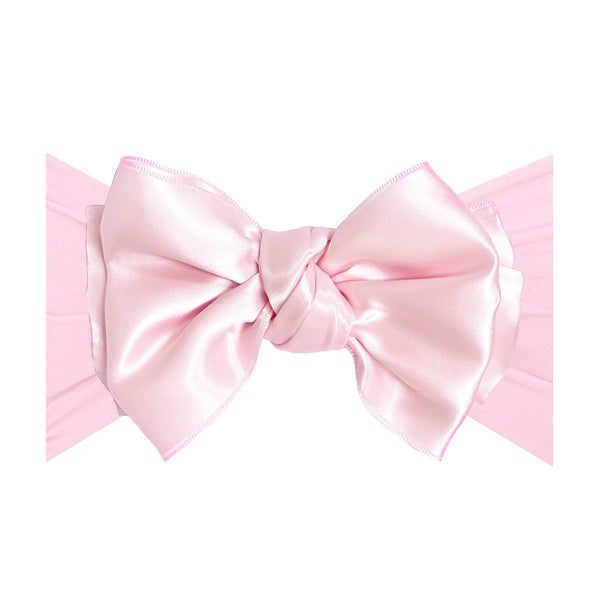 Baby Bling® Satin FAB® soft nylon headband with satin bow: French blue - Lulu Bella Boutique