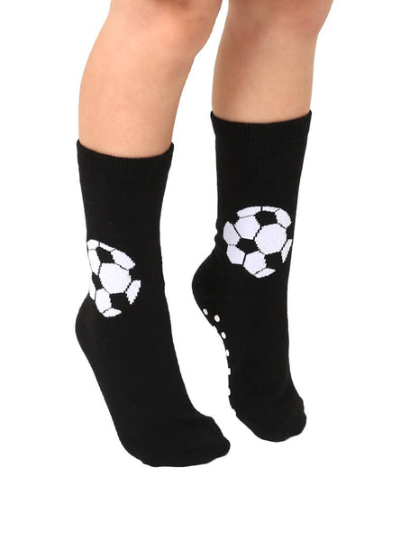 3D Packaged Crew Socks - Kids - Soccer Ball - Black