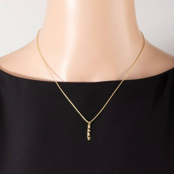 14K Gold Dipped Mama Script Pendant Necklace: GD - Lulu Bella Boutique