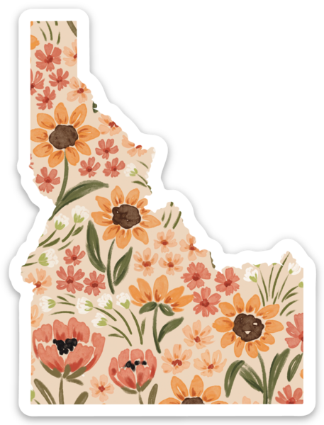 Idaho Floral State Sticker, 3x3 in.: Countryside Blooms - Lulu Bella Boutique
