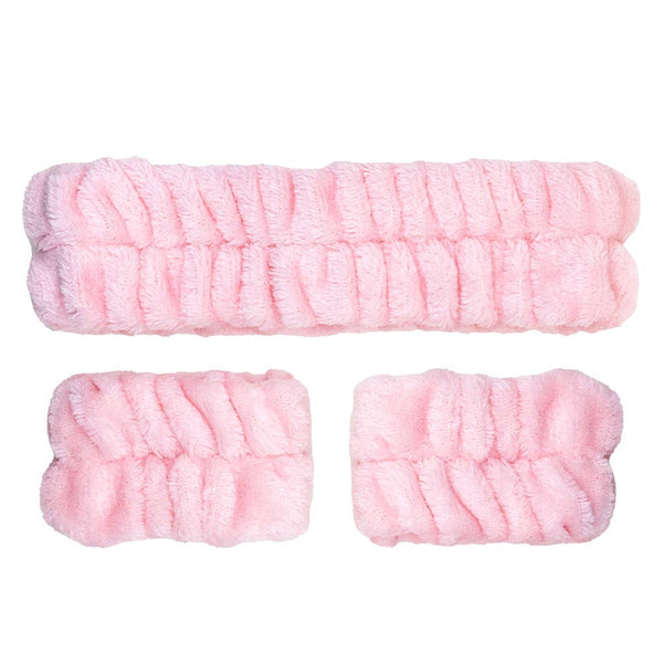 CALA PLUSH HEADBAND AND WRISTBAND SET PEACH, 69131: - - Lulu Bella Boutique