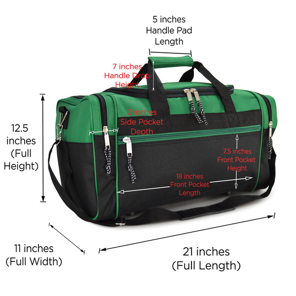 DALIX 21" Blank Sports Duffle Bag Gym Bag Travel Duffel: White - Lulu Bella Boutique