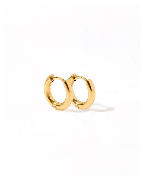 Huggie Earrings - Scarlett Hoop Gold 10mm