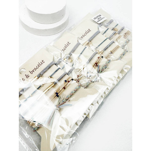 Boho Inspired Dusty Blue Tone Hair Tie Bracelets: DUSTY BLUE / ONE(6) - Lulu Bella Boutique