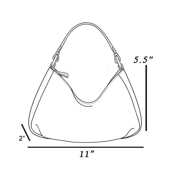 Glossy Leather Rivet Trim Shoulder Bag: SBK