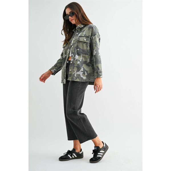 CAMOUFLAGE SHACKET: FUSCOUS GRAY