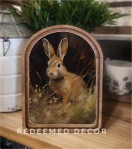 Arch Top Bunny Framed Art