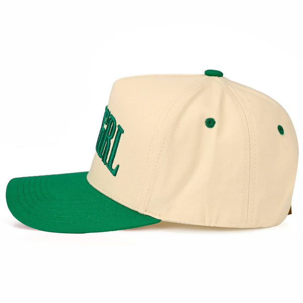 C.C GOLFGRL Letter Embroidered on Two Tone Trucker Hat: Green - Lulu Bella Boutique