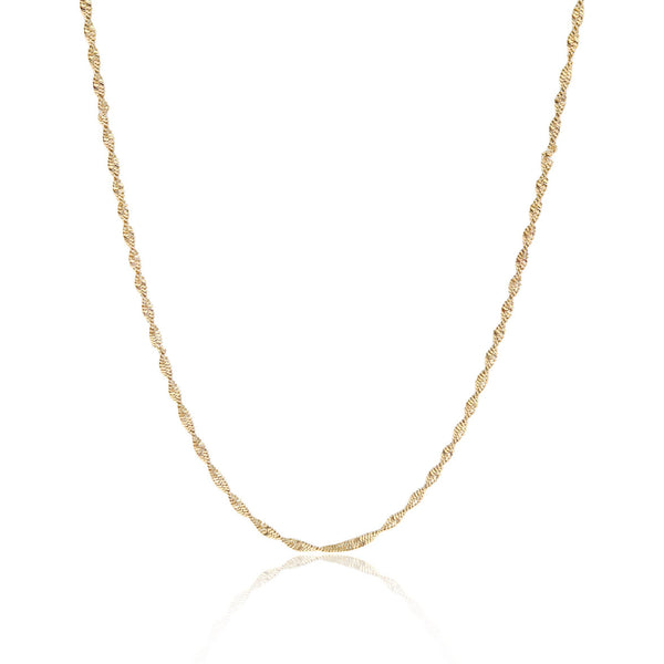 Stainless Steel Gold Singapore Dainty Chain Necklace: Gold / 18+2" - Lulu Bella Boutique
