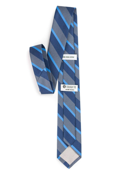 Atwood - Grey and Navy Striped Tie: 2.5" Slim/Skinny Tie - Lulu Bella Boutique