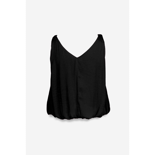 Billowy Strap Accent Tank Top: Black / S - Lulu Bella Boutique