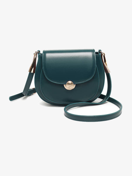 JN2778 Bergen Flapover Crossbody Bag w/ Twist Lock Closure: Wine - Lulu Bella Boutique