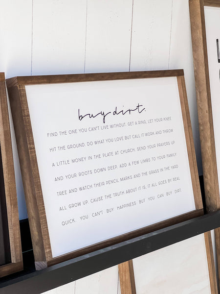 Buy Dirt - Horizontal | Wall Decor, Home Decor, Wall Art: White / Light Oak / 25x17" - Lulu Bella Boutique