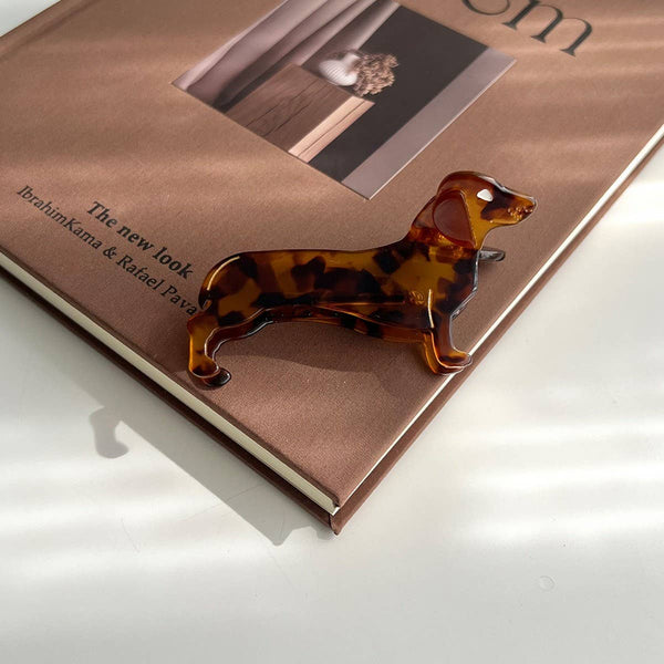 Dachshund Dog Acetate Hair Claw Clip for Girls_CWAHA5774: Brown / (OS) 1 - Lulu Bella Boutique