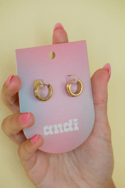 Ridged Hoops: Gold