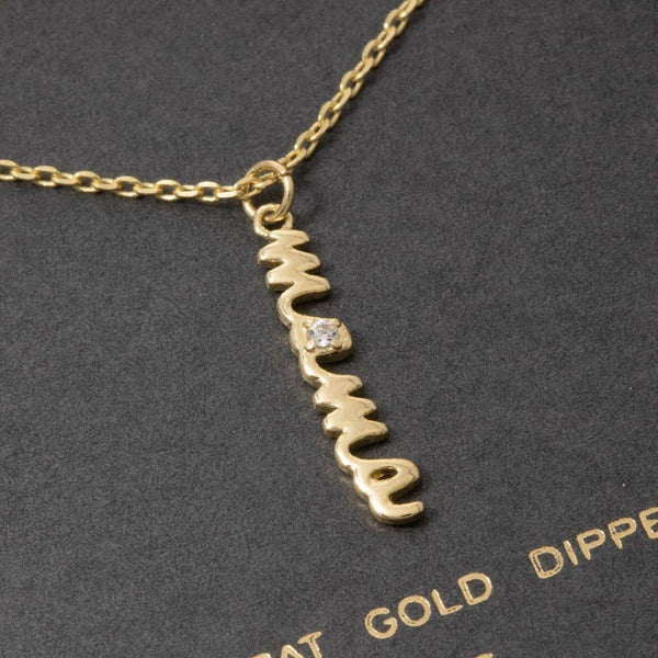 14K Gold Dipped Mama Script Pendant Necklace: GD - Lulu Bella Boutique