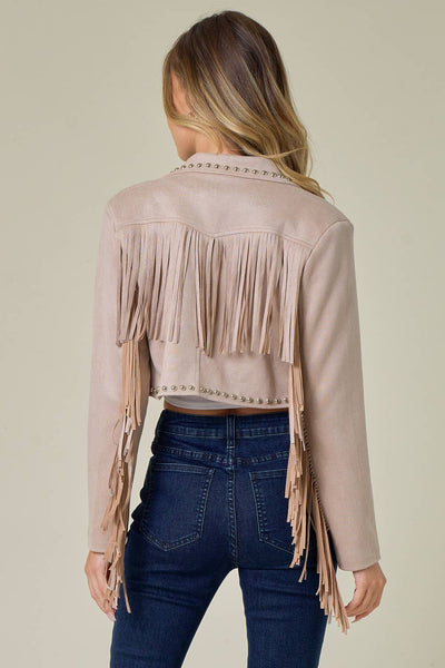 Fringe Stud Jacket - Lulu Bella Boutique