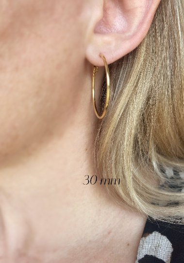 18k Gold Filled Endless Hoop Earrings Gold Hoops 20mm, 30mm,: Hoop 50mm - Lulu Bella Boutique