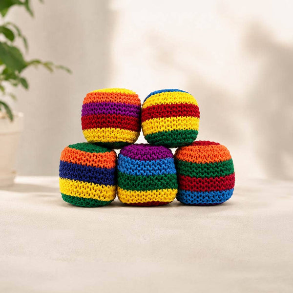 6PCS - Crochet Hacky Sack Toy Balls