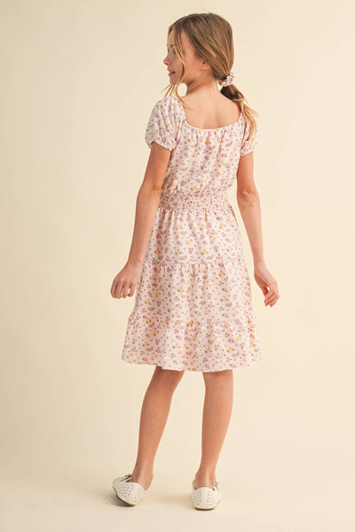 TWEEN KIDS GIRLS PEASANT PUFF SLV SMOCKED WAIST (7-12) : 7 - Lulu Bella Boutique