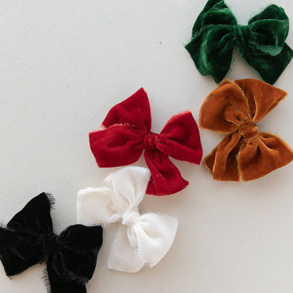 Evergreen | Velvet Ribbon Bow: Nylon Headband