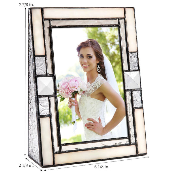 Ivory Opalescent Picture Frame - 4x6 By J Devlin Glass Art: 5x7 Vertical