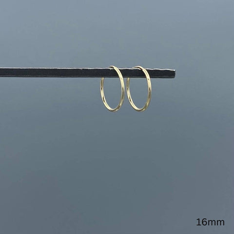 1.25mm Gold-filled Endless Hoops: 16mm