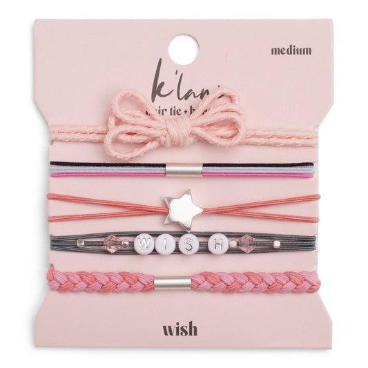 "Wish" Silver Star Hair Tie Bracelets: Medium - Lulu Bella Boutique