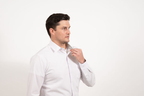 White Hustle Dress Shirt - Long Sleeve: Regular